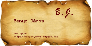 Benyo János névjegykártya
